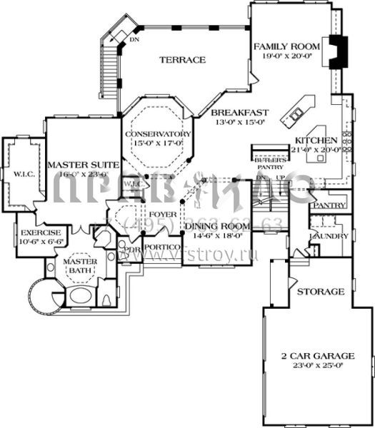Проект двухэтажного дома с гаражом на две машины в английском стиле S5-508 (3323-00397)