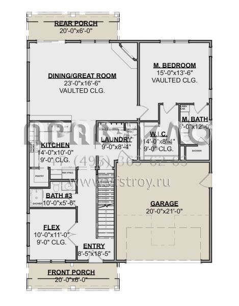 Проект двухэтажного дома с гаражом на две машины в современном стиле S5-186 (1462-00010)