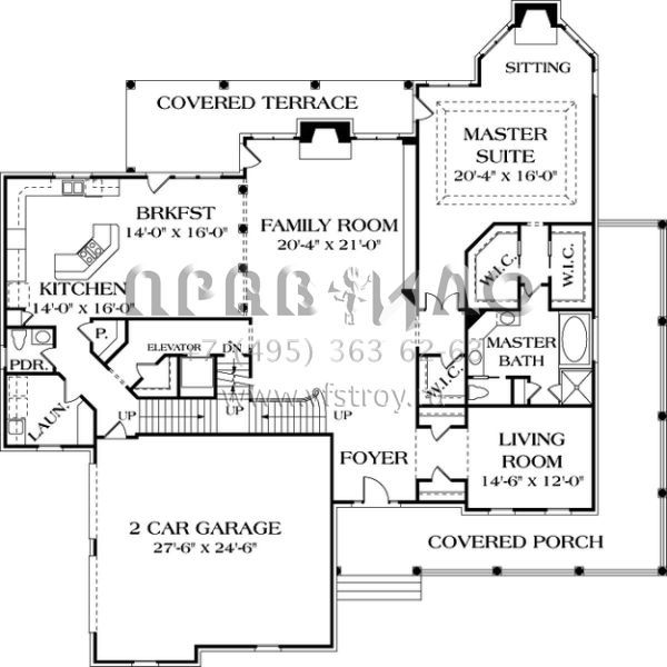 Проект двухэтажного дома с гаражом на три и более машин в современном стиле S5-601 (3323-00496)
