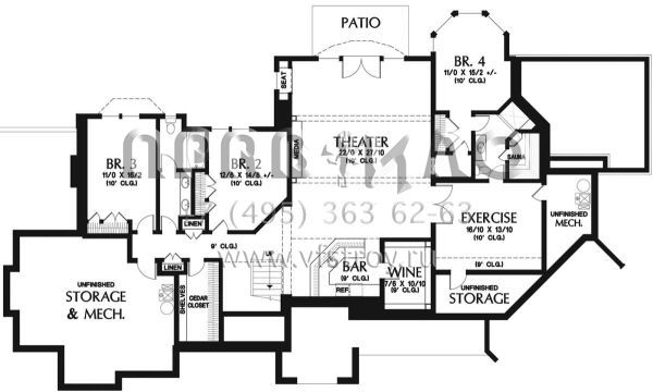 Проект одноэтажного дома с гаражом на три и более машин в английском стиле S5-518 (2559-00782)