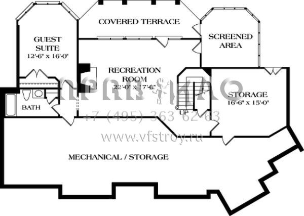 Проект двухэтажного дома с гаражом на три и более машин в английском стиле S5-459 (3323-00370)