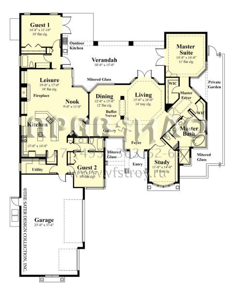 Проект одноэтажного дома с гаражом на три и более машин в современном стиле S5-260 (8436-00044)