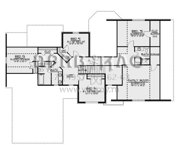 Проект двухэтажного дома с гаражом на две машины в стиле Ранчо S5-394 (5032-00015)