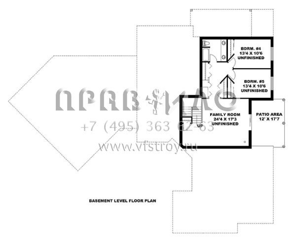 Проект одноэтажного дома с гаражом на три и более машин в современном стиле S5-273 (039-00601)