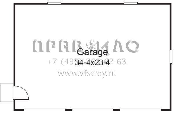 Проект двухэтажного дома с гаражом на три и более машин в стиле Ранчо S5-241 (5633-00372)