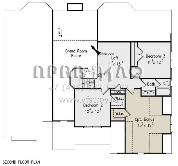 Проект двухэтажного дома с гаражом на две машины в стиле Ранчо S5-254 (8594-00427)