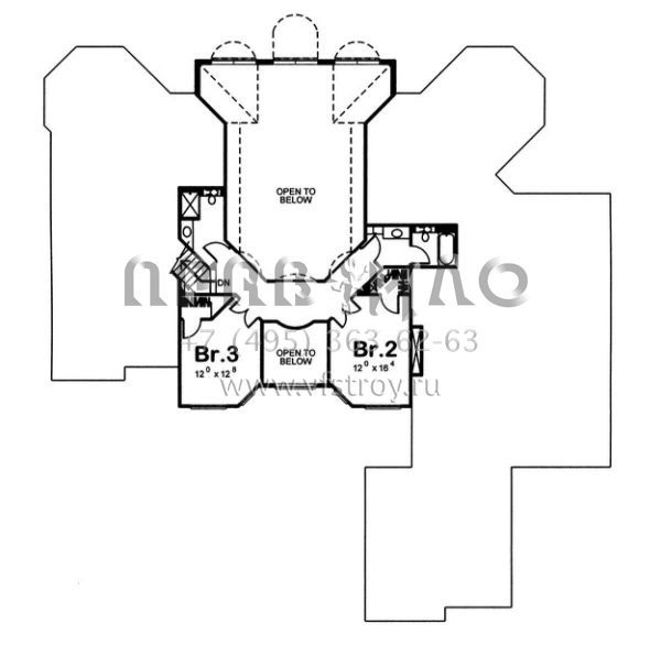 Проект двухэтажного дома с гаражом на три и более машин в прибрежном стиле S5-391 (963-00064)