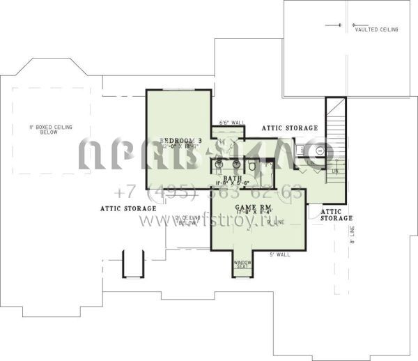 Проект двухэтажного дома с гаражом на две машины в стиле Ранчо S5-362 (110-01065)