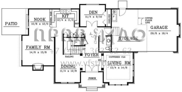 Проект двухэтажного дома с гаражом на две машины в стиле Ранчо S5-247 (692-00206)