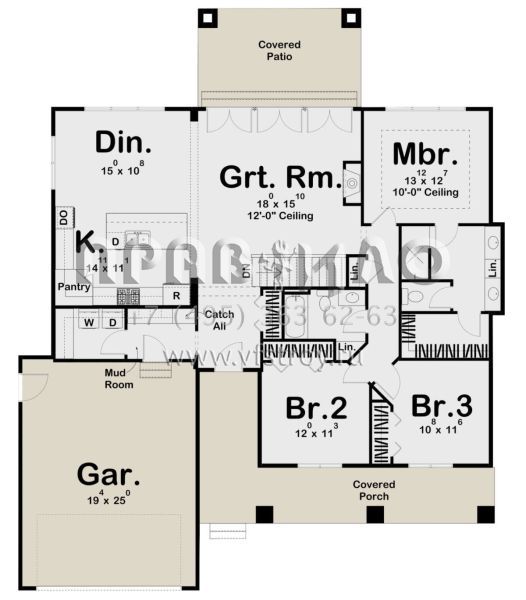 Проект одноэтажного дома с гаражом на две машины в современном стиле S5-159 (963-00694)