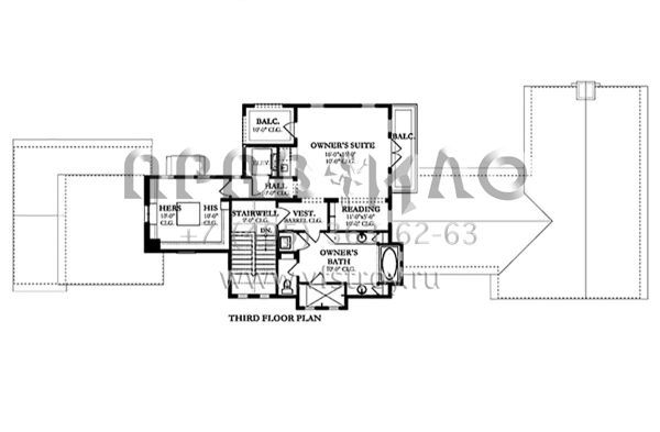 Проект трехэтажного дома с гаражом на две машины в английском стиле S5-452 (3978-00063)