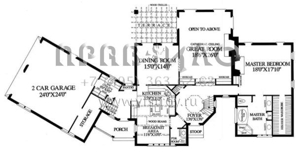 Проект двухэтажного дома с гаражом на две машины в английском стиле S5-318 (7922-00056)