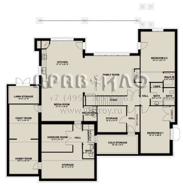 Проект двухэтажного дома с гаражом на три и более машин в американском стиле S5-369 (2802-00080)