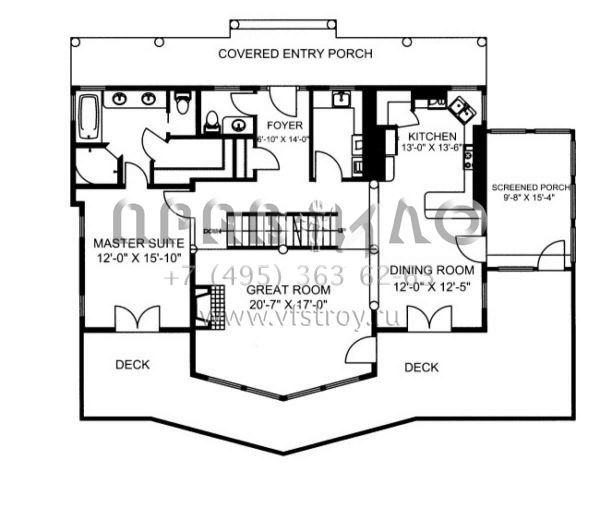 Проект двухэтажного дома без гаража в скандинавском стиле S5-345 (039-00510)