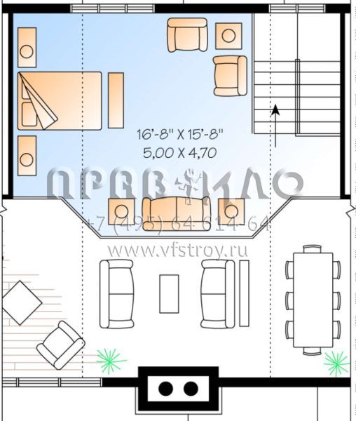 Проект двухэтажного дома без гаража в современном стиле S5-208 (034-00150)