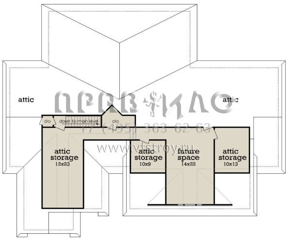 Проект одноэтажного дома с гаражом на две машины в стиле Ранчо S5-186 (048-00268)