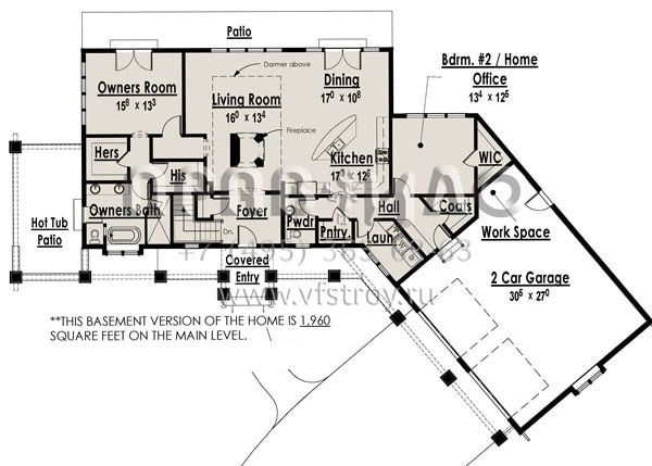 Проект одноэтажного дома с гаражом на две машины в американском стиле S5-164 (7806-00018)