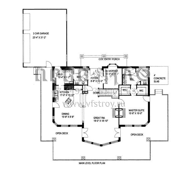 Проект одноэтажного дома с гаражом на три и более машин в скандинавском стиле S5-359 (039-00202)