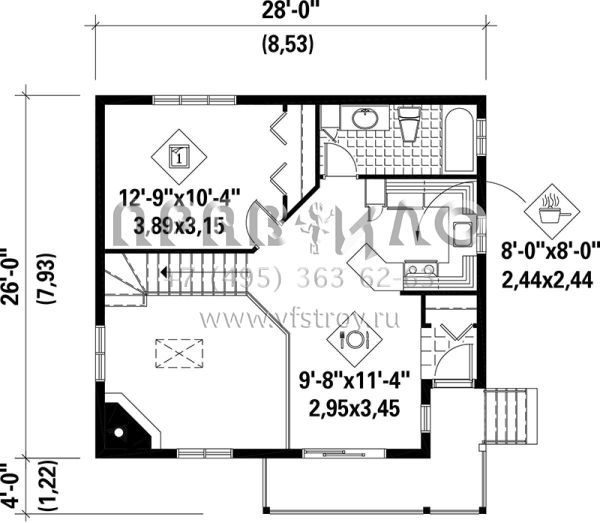 Проект одноэтажного дома без гаража в стиле Ранчо S5-131 (6146-00123)