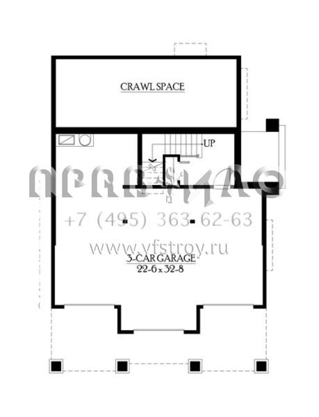 Проект двухэтажного дома с гаражом на три и более машин в скандинавском стиле S5-249 (341-00073)