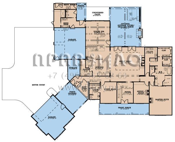 Проект двухэтажного дома с гаражом на три и более машин в современном стиле S5-561 (8318-00277)
