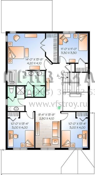 Проект двухэтажного дома с гаражом на две машины в американском стиле S5-211 (034-01037)