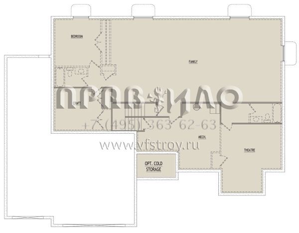 Проект одноэтажного дома с гаражом на три и более машин в стиле Ранчо S5-205 (8768-00059)