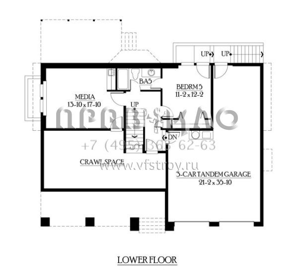 Проект двухэтажного дома с гаражом на три и более машин в скандинавском стиле S5-347 (341-00237)
