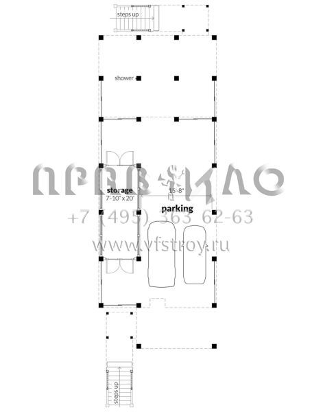 Проект двухэтажного дома с гаражом на три и более машин в прибрежном стиле S5-155 (028-00161)
