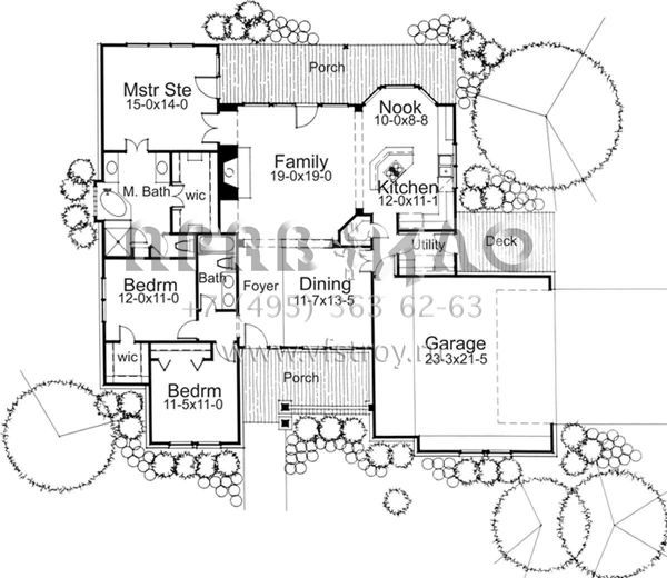 Проект одноэтажного дома с гаражом на две машины в современном стиле S5-165 (9401-00034)