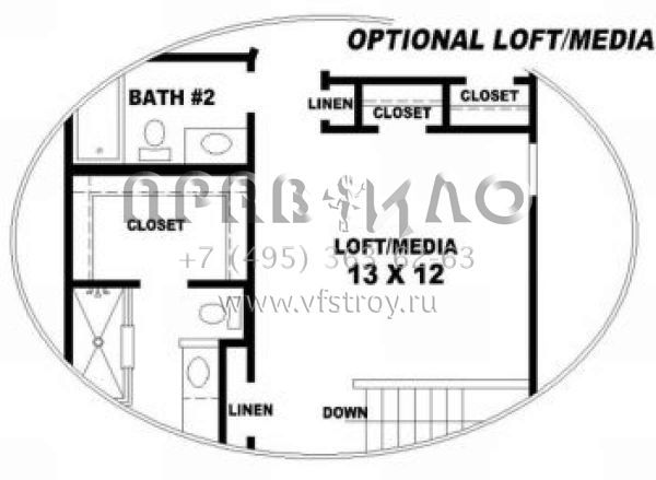 Проект двухэтажного дома с гаражом на две машины в стиле Особняк S5-167 (053-00045)