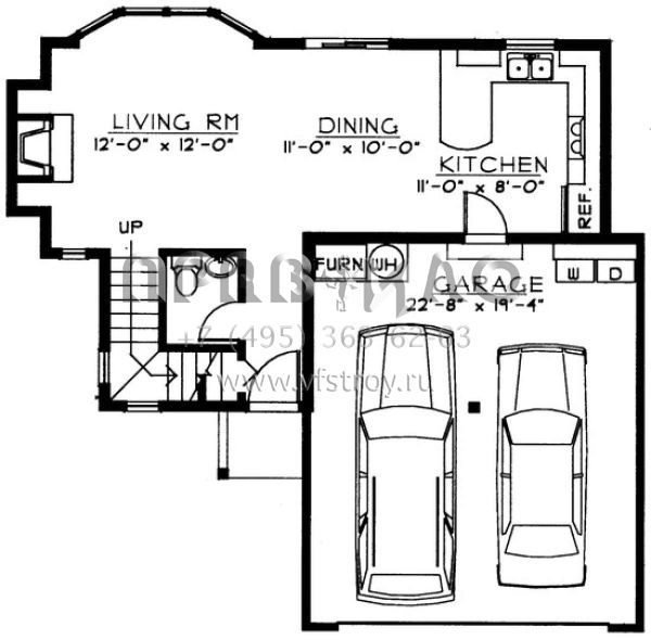 Проект двухэтажного дома с гаражом на две машины в американском стиле S5-119 (692-00102)