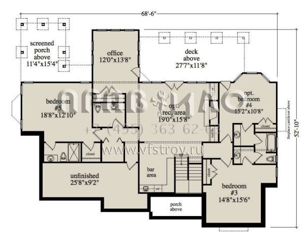 Проект одноэтажного дома с гаражом на три и более машин в американском стиле S5-217 (957-00098)