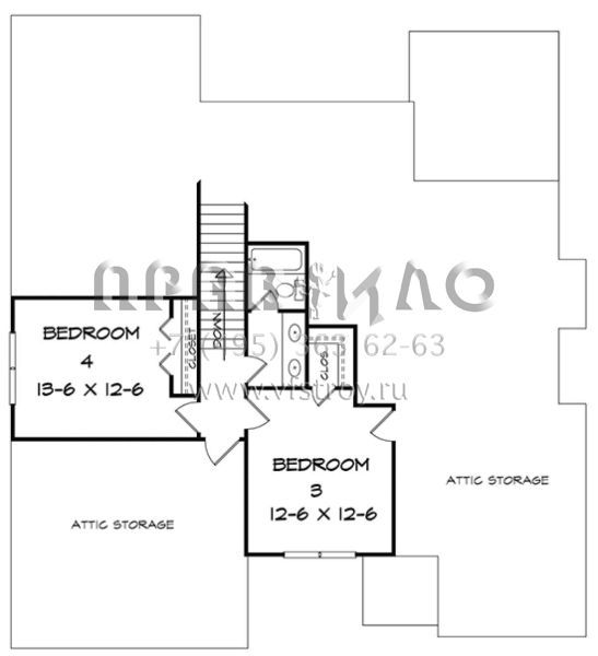 Проект двухэтажного дома с гаражом на две машины в американском стиле S5-212 (6082-00026)