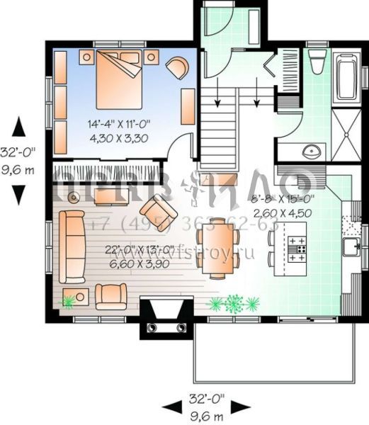 Проект двухэтажного дома без гаража в современном стиле S5-163 (034-00900)