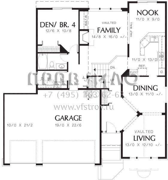 Проект двухэтажного дома с гаражом на три и более машин в американском стиле S5-209 (2559-00618)