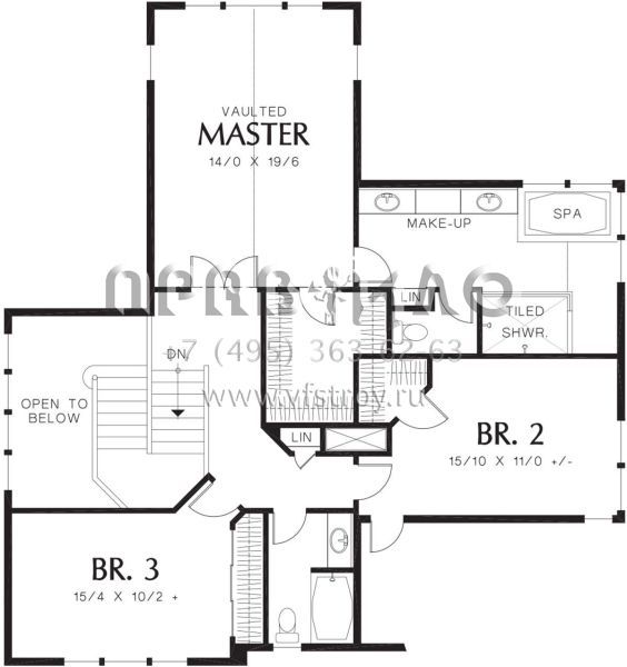 Проект двухэтажного дома с гаражом на две машины в американском стиле S5-365 (2559-00557)