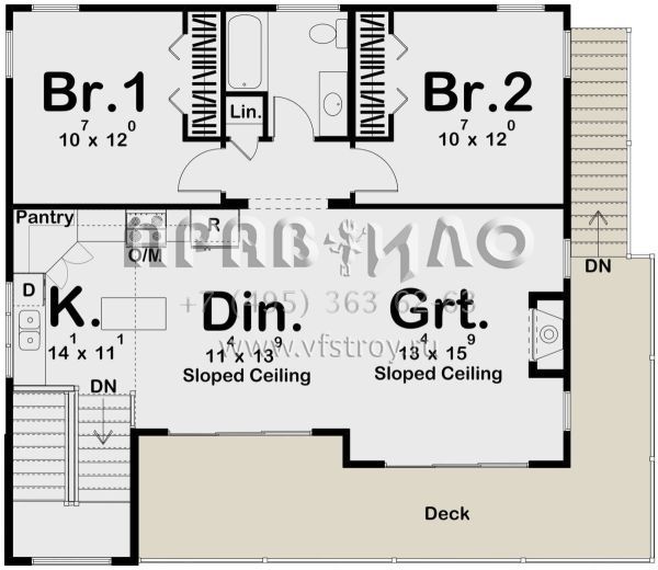 Проект двухэтажного дома с гаражом на две машины в современном стиле S5-114 (963-00725)