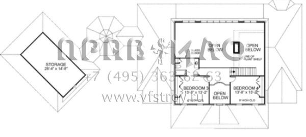 Проект трехэтажного дома с гаражом на три и более машин в стиле Ранчо S5-338 (036-00161)