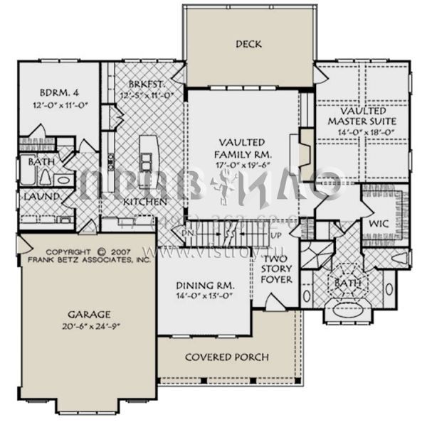 Проект двухэтажного дома с гаражом на две машины в стиле Ранчо S5-258 (8594-00054)
