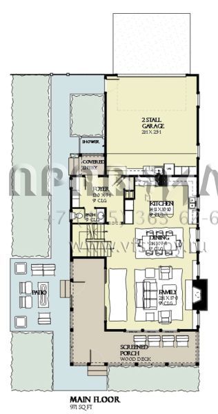 Проект трехэтажного дома с гаражом на две машины в прибрежном стиле S5-257 (1637-00112)