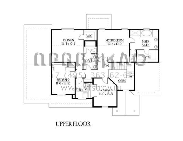 Проект двухэтажного дома с гаражом на три и более машин в американском стиле S5-263 (341-00066)