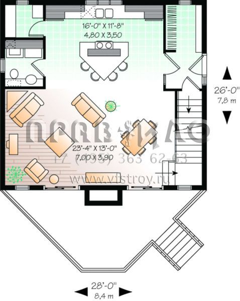 Проект двухэтажного дома без гаража в современном стиле S5-107 (034-00060)