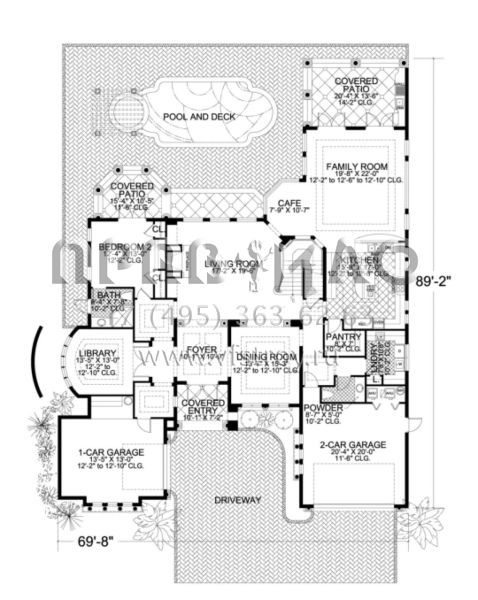 Проект двухэтажного дома с гаражом на три и более машин в современном стиле S5-515 (168-00070)