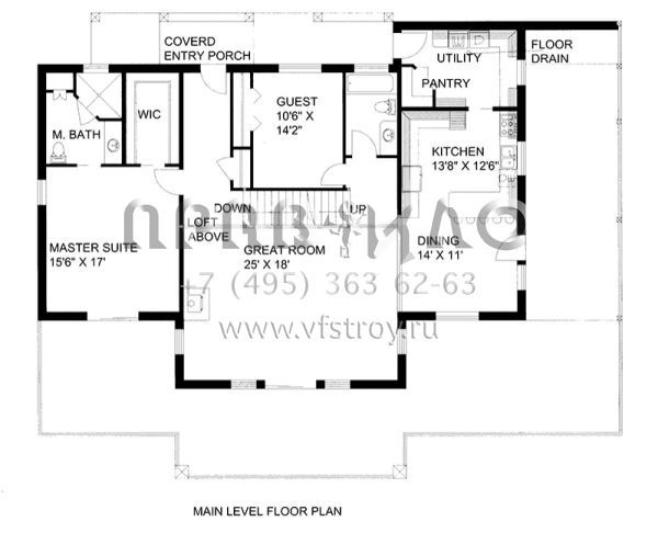 Проект двухэтажного дома без гаража в американском стиле S5-290 (039-00563)