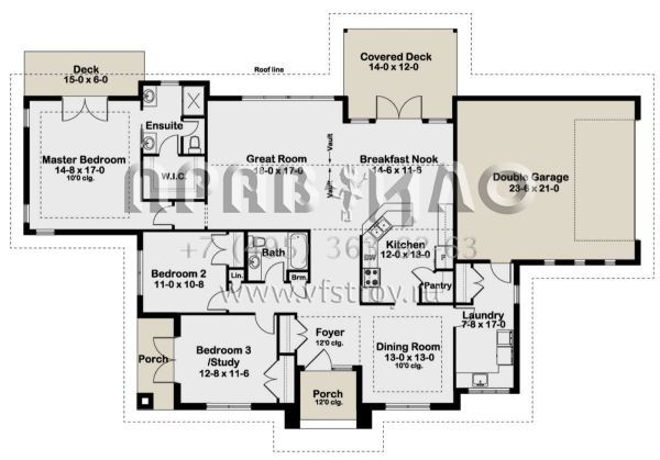 Проект одноэтажного дома с гаражом на две машины в современном стиле S5-191 (2699-00028)