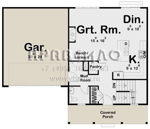 Проект двухэтажного дома с гаражом на две машины в американском стиле S5-139 (963-00629)