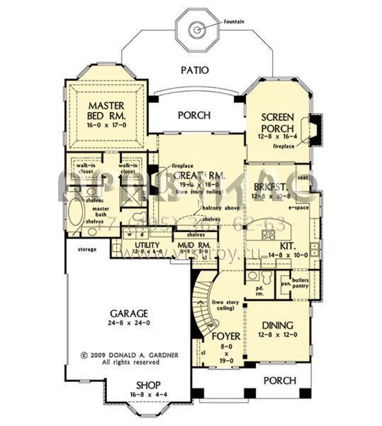 Проект двухэтажного дома с гаражом на две машины в американском стиле S5-270 (2865-00344)