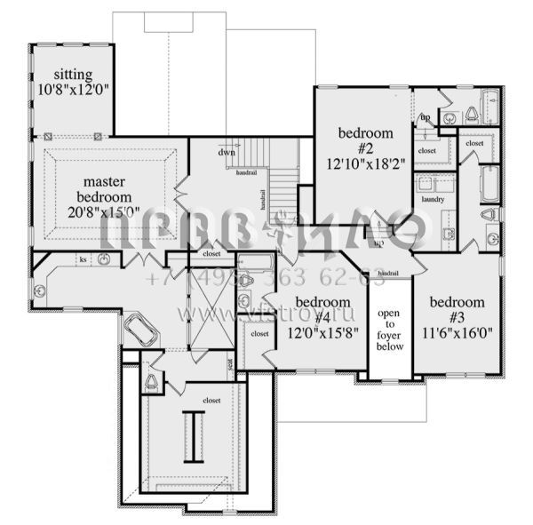 Проект одноэтажного дома с гаражом на три и более машин в стиле Ранчо S5-404 (957-00086)