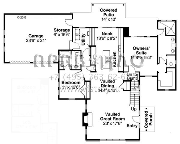 Проект двухэтажного дома с гаражом на две машины в современном стиле S5-213 (035-00634)